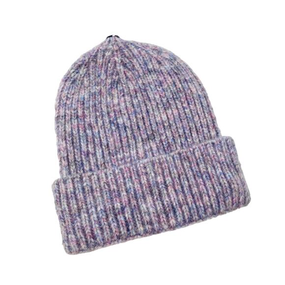 Anthropologie purple ribbed beanie